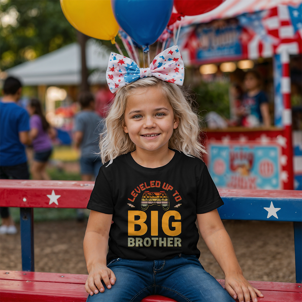 Leveled Up To Big Brother Youth T-Shirt, Gamer Shirt