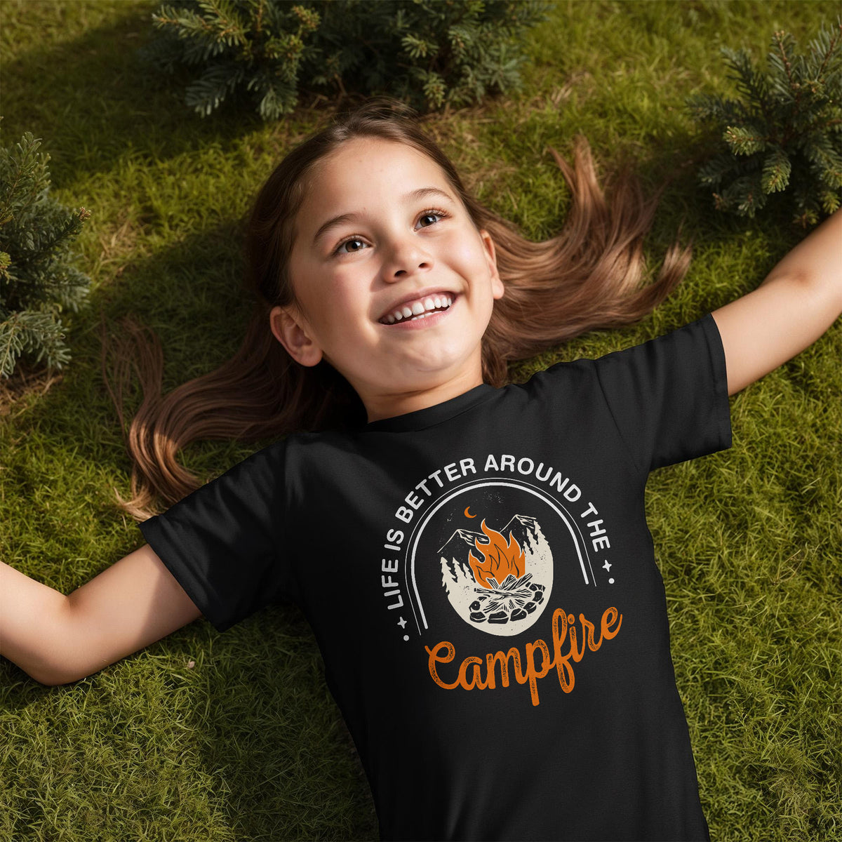 Life Is Better Around The Campfire Youth T-Shirt