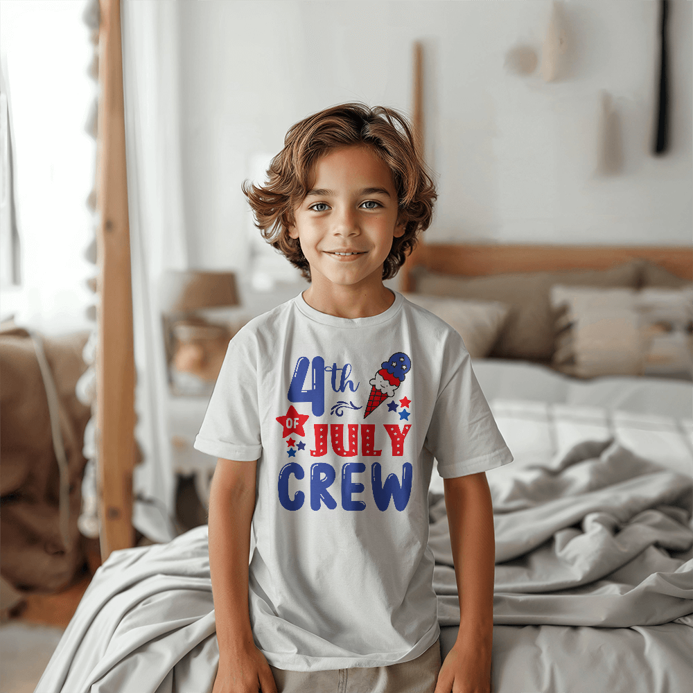 4th Of July Crew Youth T-Shirt, Patriotic Kids Shirt