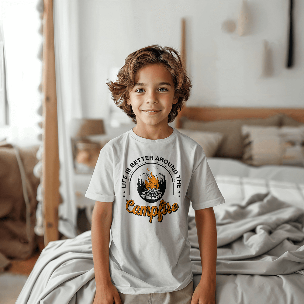 Life Is Better Around The Campfire Youth T-Shirt