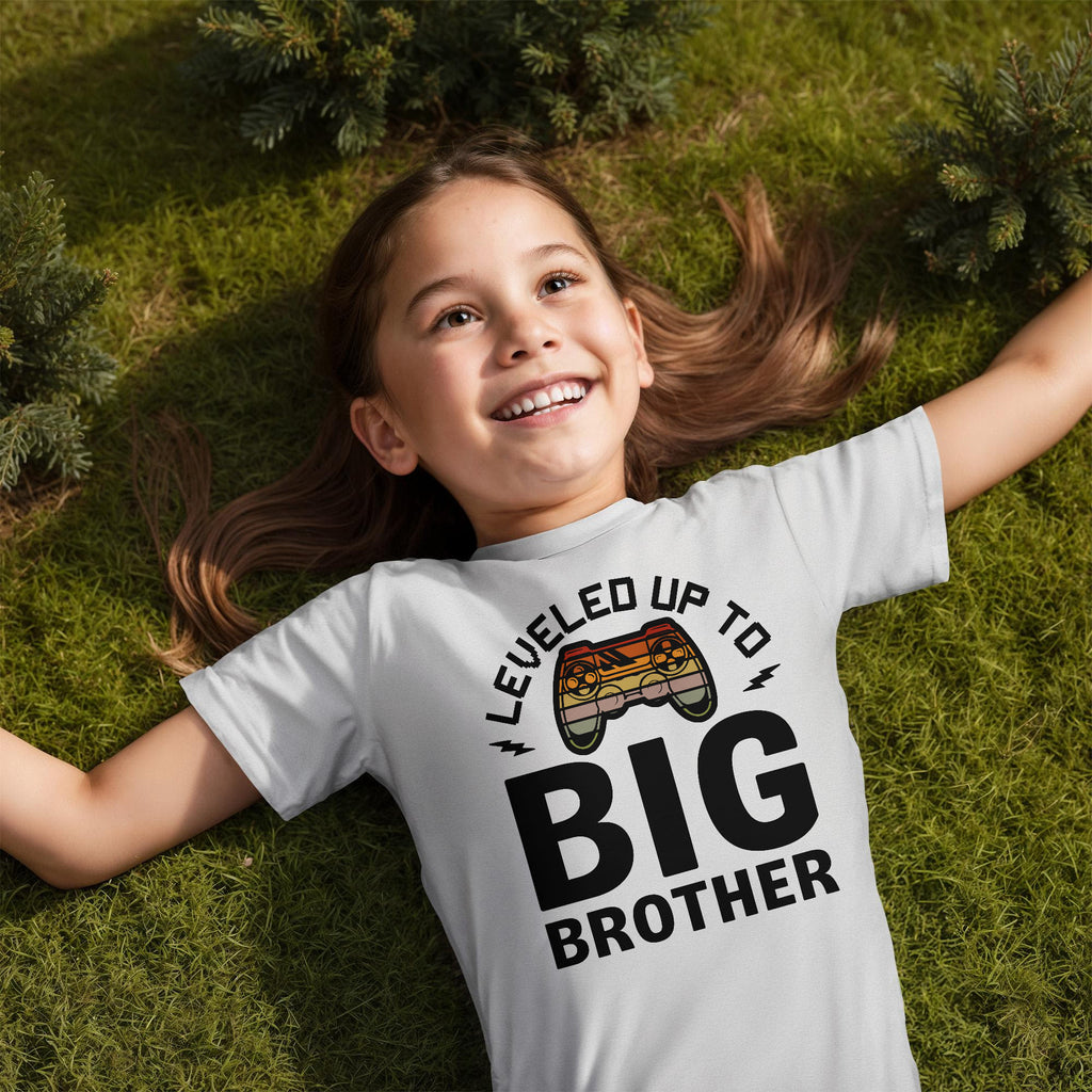 Leveled Up To Big Brother Youth T-Shirt, Gamer Shirt