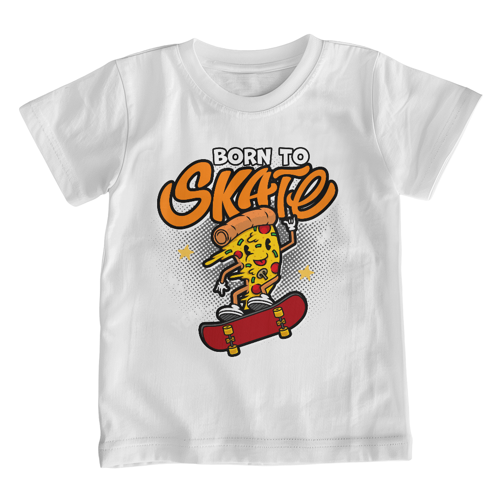 Born To Skate Youth T-Shirt, Funny Pizza Skateboard Shirt