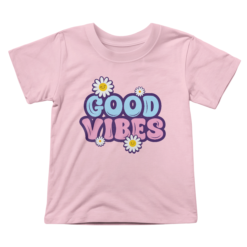 Good Vibes Toddler T-Shirt, Retro Daisy Shirt