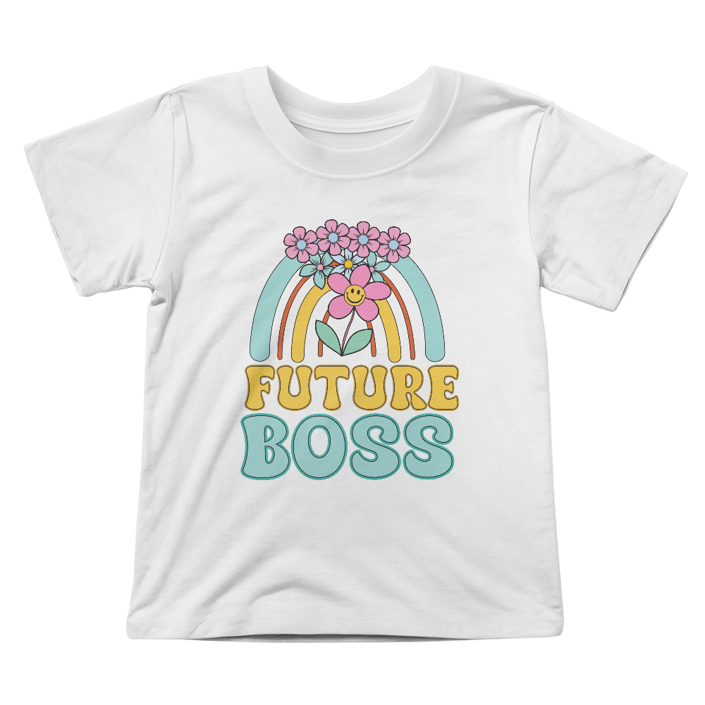 Future Boss Toddler T-Shirt, Rainbow Flower Shirt