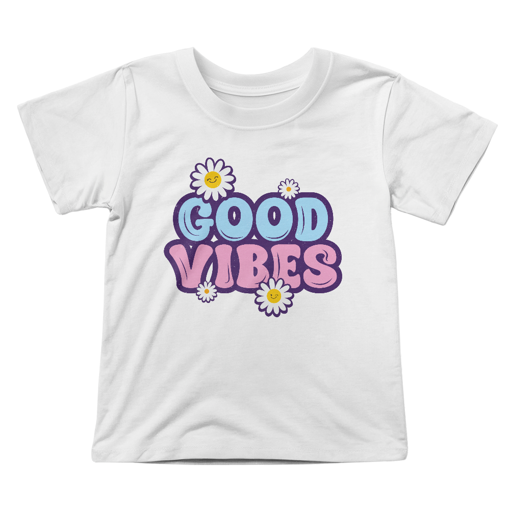 Good Vibes Toddler T-Shirt, Retro Daisy Shirt