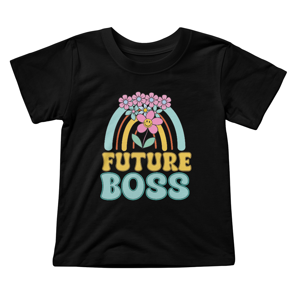 Future Boss Toddler T-Shirt, Rainbow Flower Shirt