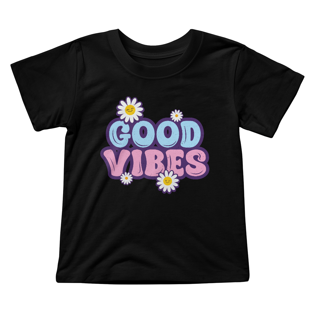 Good Vibes Toddler T-Shirt, Retro Daisy Shirt