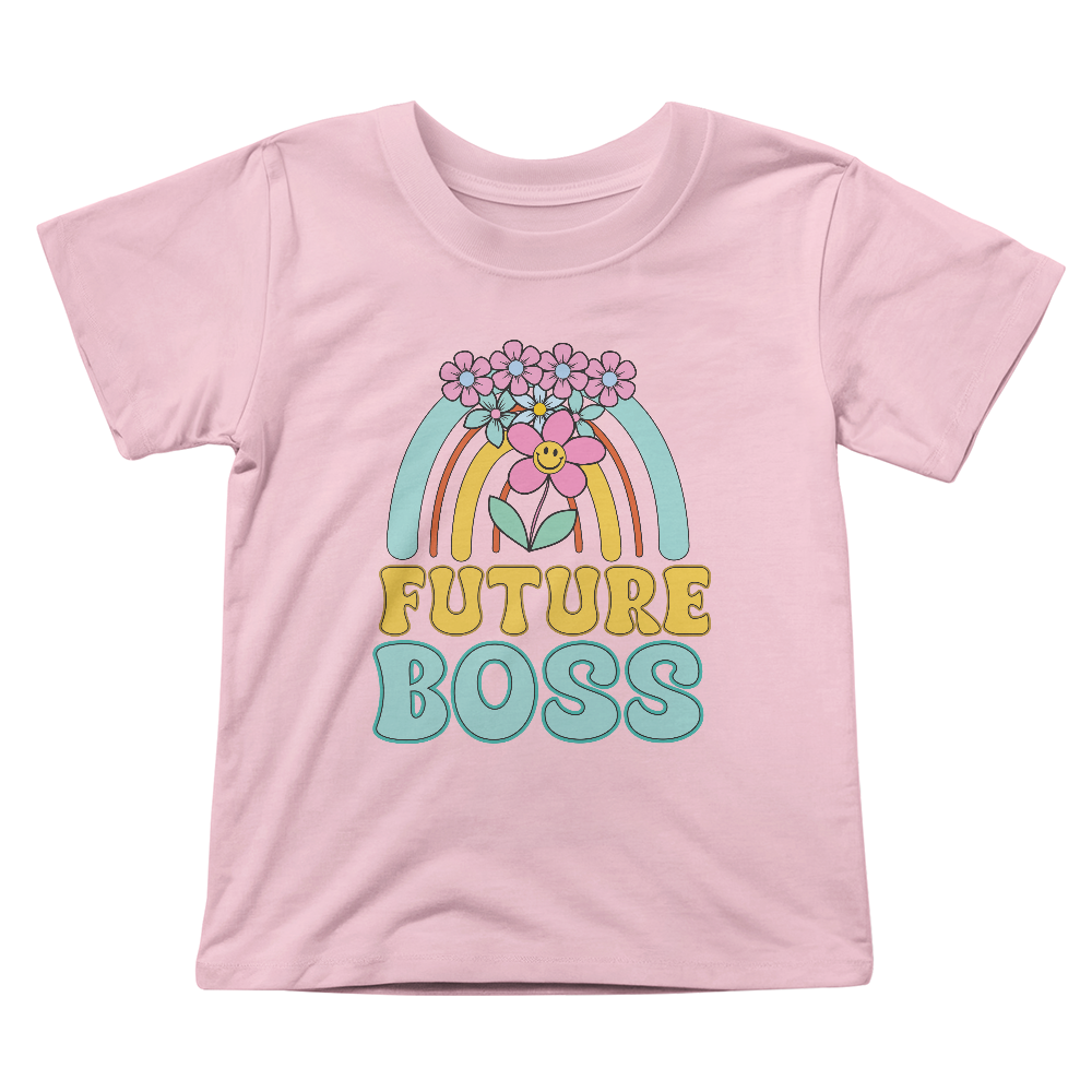 Future Boss Toddler T-Shirt, Rainbow Flower Shirt