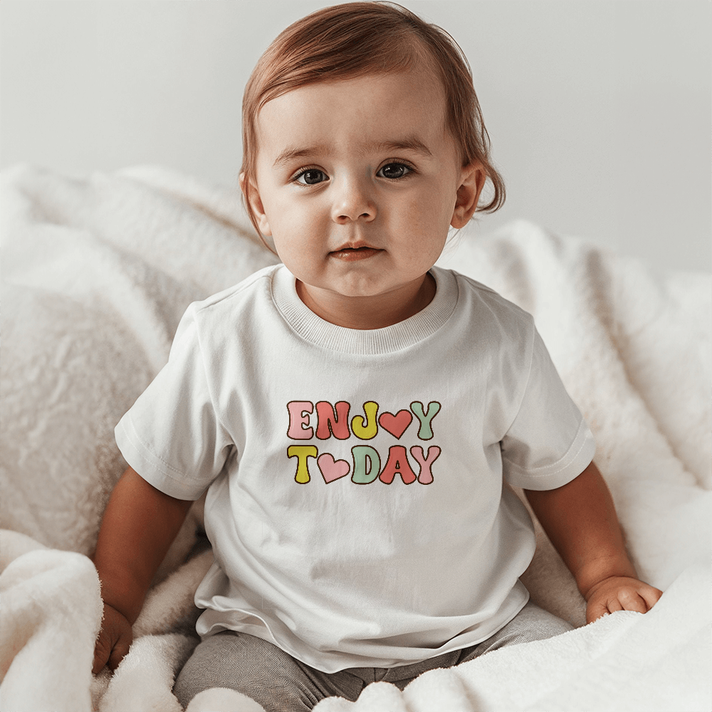 Enjoy Today Baby T-Shirt, Retro Baby Gift