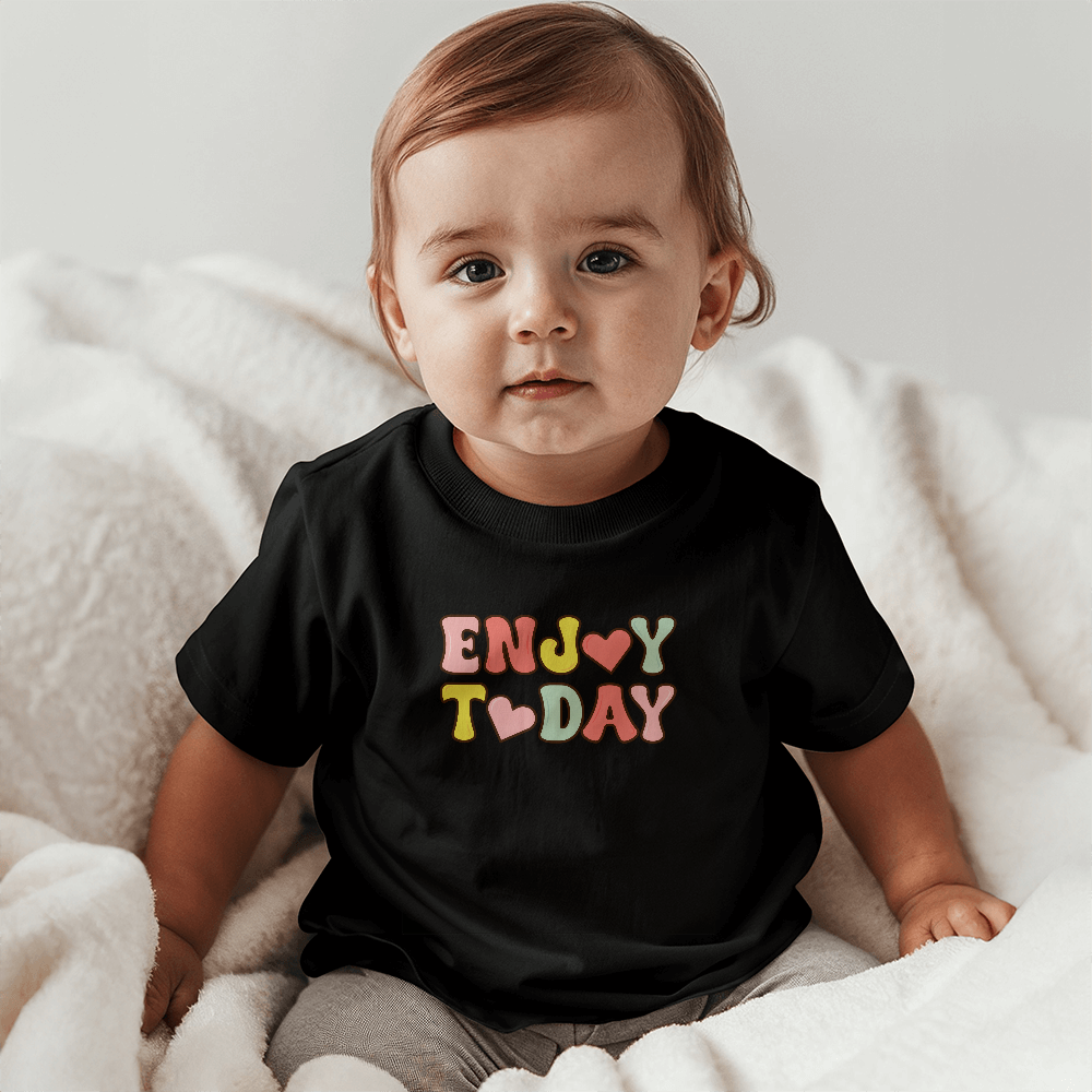 Enjoy Today Baby T-Shirt, Retro Baby Gift