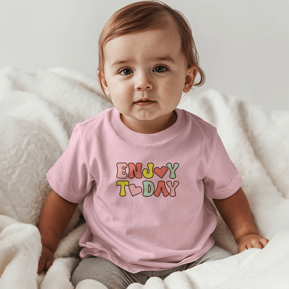 Enjoy Today Baby T-Shirt, Retro Baby Gift