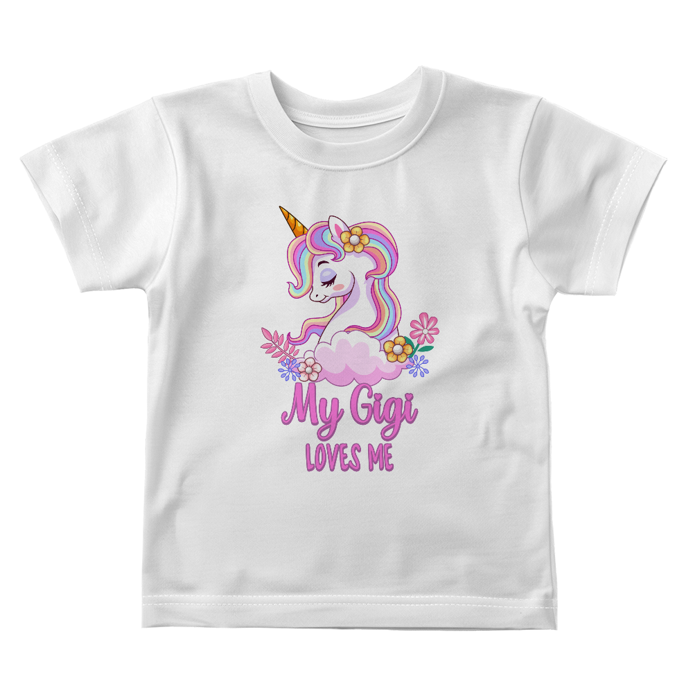 My Gigi Loves Me Baby T-Shirt, Unicorn Baby Gift