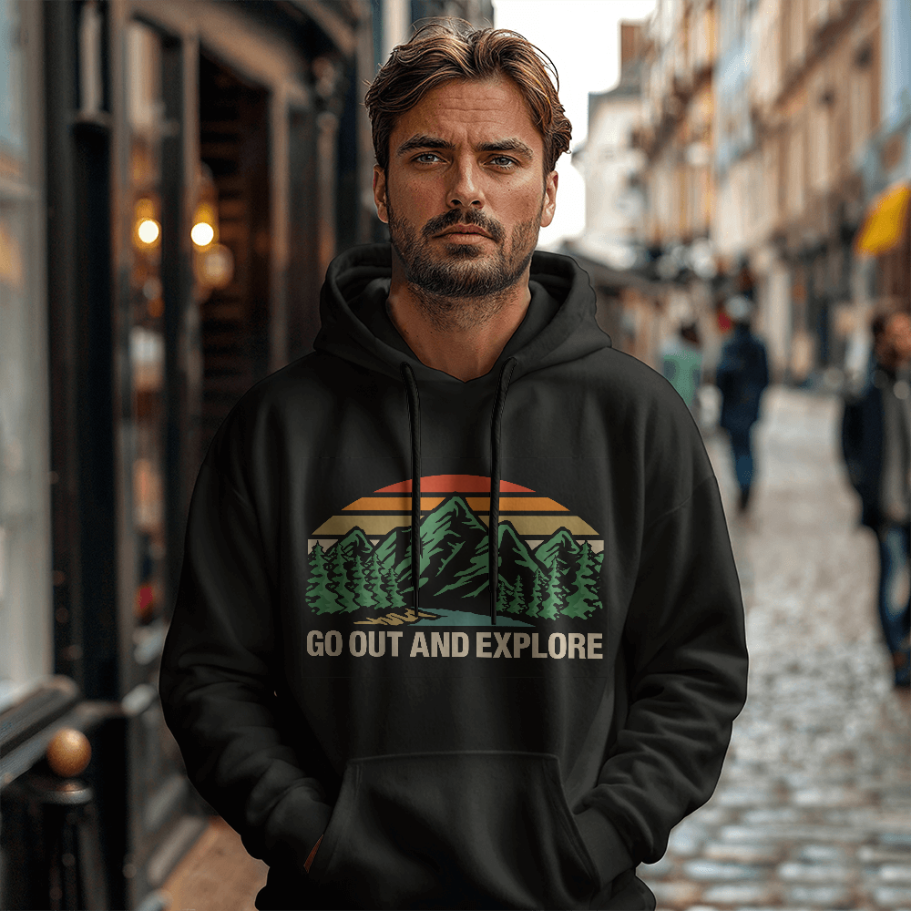 Go Out And Explore — Gildan 18500 Hoodie