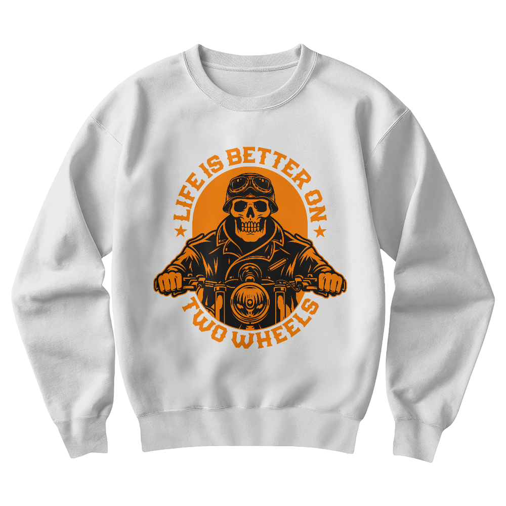 Life Is Better On Two Wheels — Gildan 18000 Crewneck Sweatshirt