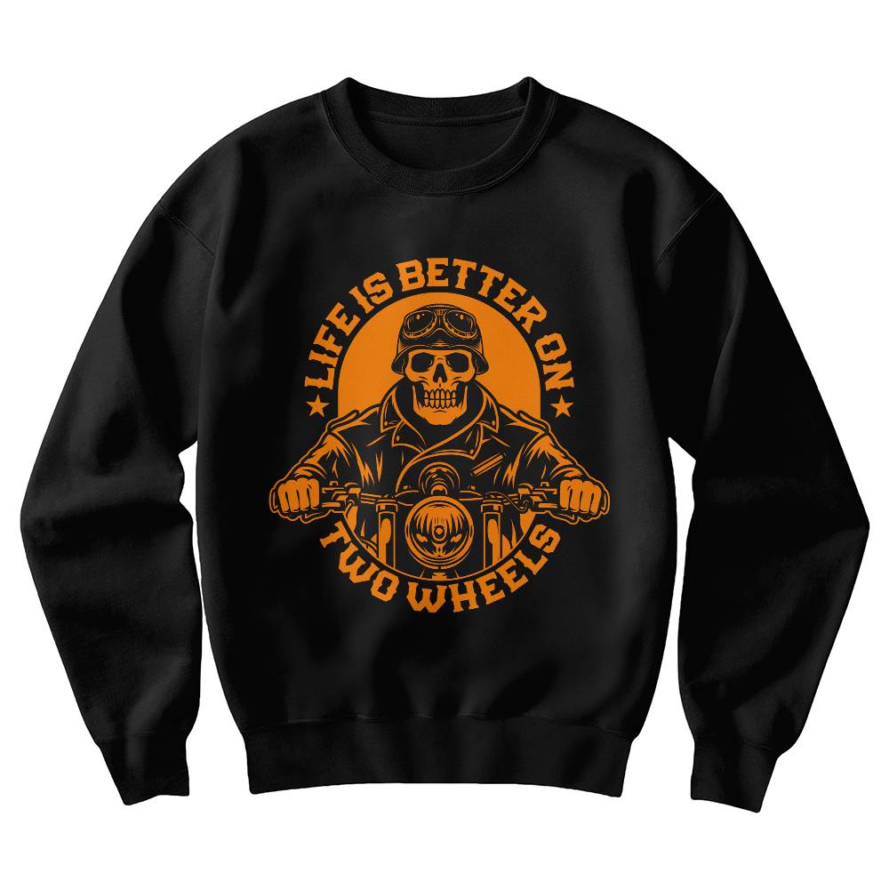 Life Is Better On Two Wheels — Gildan 18000 Crewneck Sweatshirt