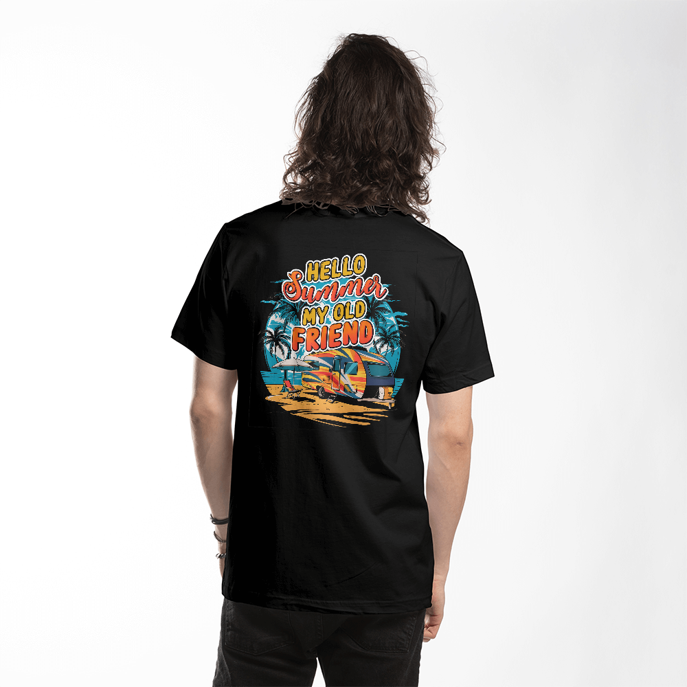 Hello Summer My Old Friend T-Shirt, Camper Back Print