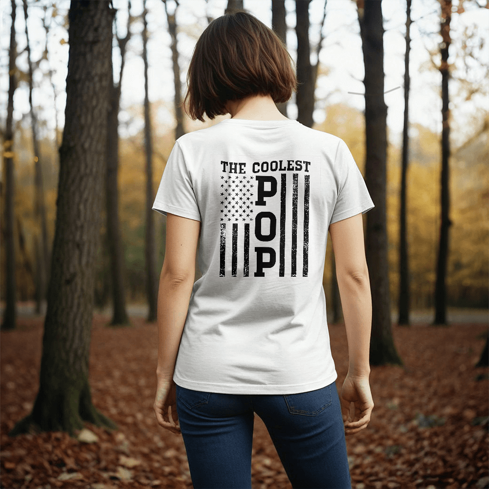 The Coolest Pop T-Shirt, Flag Back Print