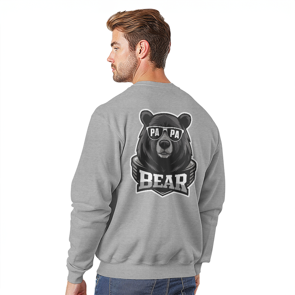 Papa Bear Crewneck Sweatshirt, Back Print