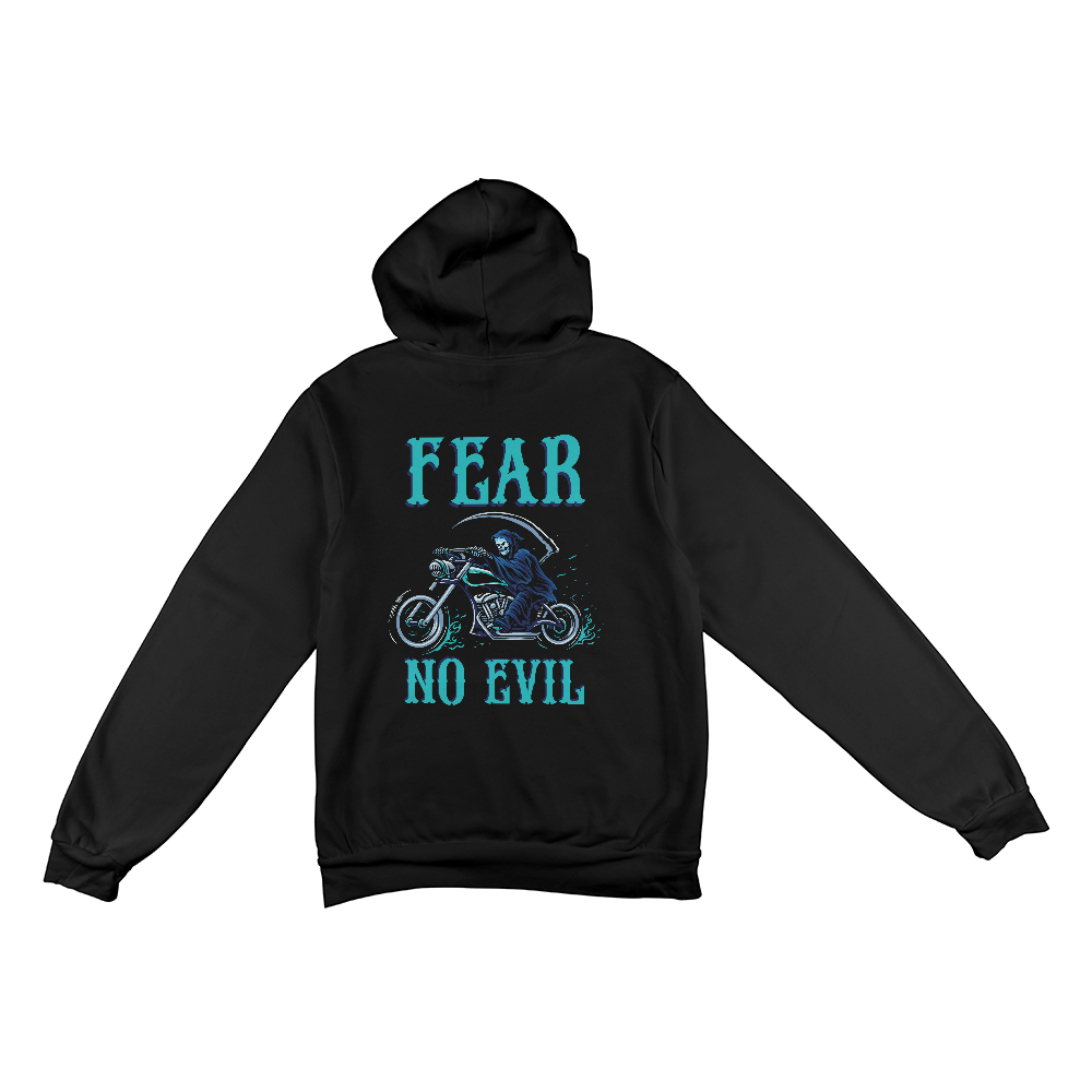 Fear No Evil Hoodie, Reaper Biker Back Print