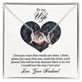 To My Wife Scripted Love Necklace, More Than Words Card Gift