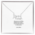 To My Daughter Necklace - Scripted Love Pendant with Message Card, Christmas Gift for Daughter from Mom