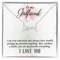 To My Girlfriend Scripted Love Necklace, Favorite Everything Card Gift