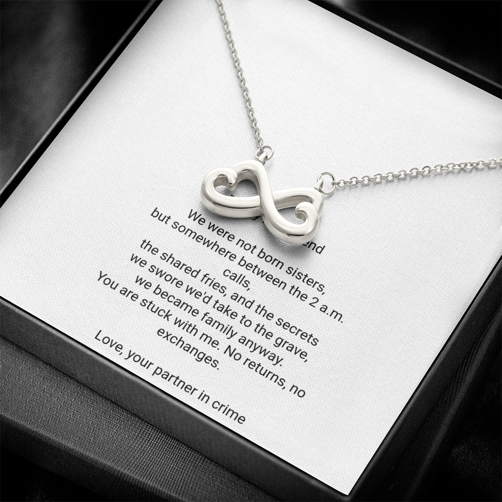 To My Best Friend Necklace - Everlasting Love Pendant with Message Card, Funny Christmas Gift for Best Friend