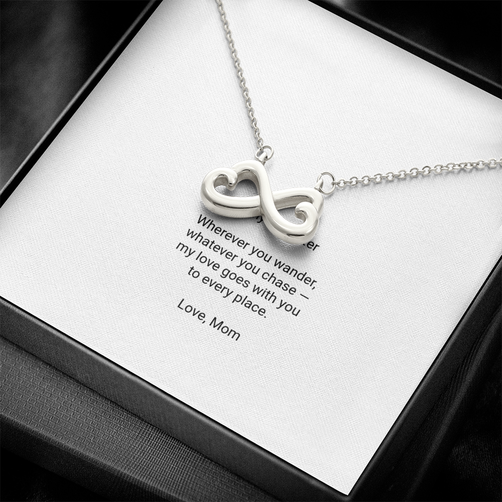 To My Daughter Necklace - Everlasting Love Pendant with Message Card, Christmas Gift for Daughter from Mom