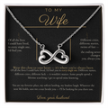To My Wife Necklace - Everlasting Love Pendant with Message Card, Romantic Christmas Gift for Wife