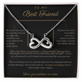 To My Best Friend Necklace - Everlasting Love Pendant with Message Card, Funny Christmas Gift for Best Friend
