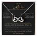 To My Mom Necklace - Everlasting Love Pendant with Message Card, Christmas Gift for Mom from Daughter