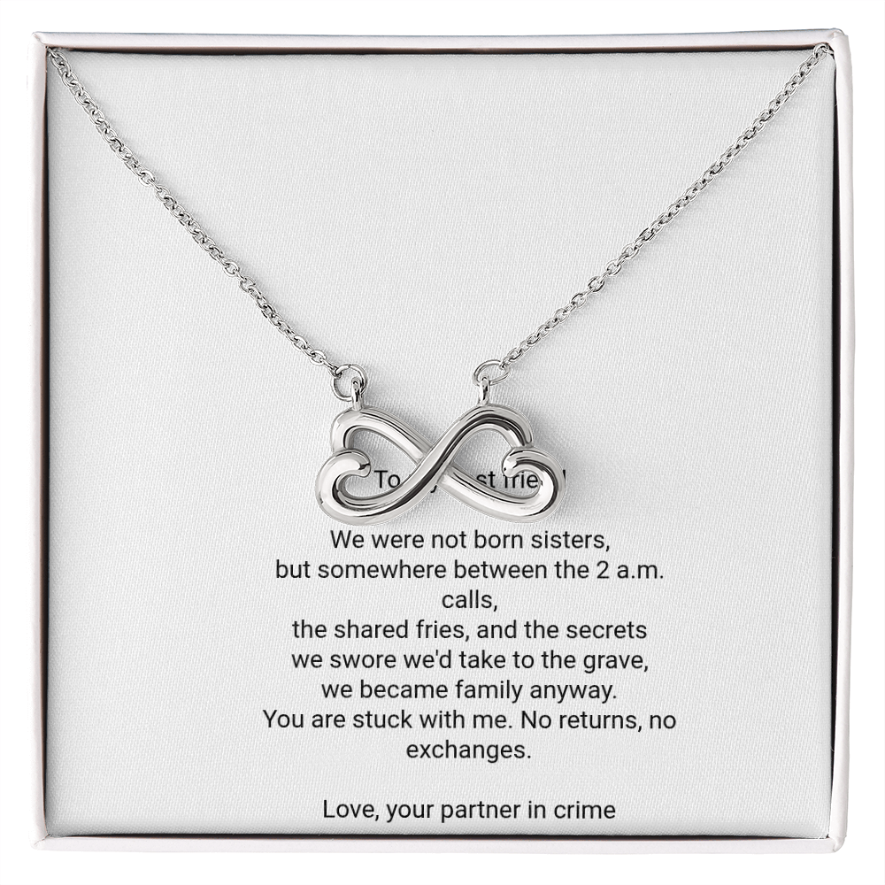 To My Best Friend Necklace - Everlasting Love Pendant with Message Card, Funny Christmas Gift for Best Friend