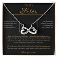 To My Sister Necklace - Everlasting Love Pendant with Message Card, Funny Christmas Gift for Sister