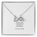 To My Wife Necklace - Everlasting Love Pendant with Message Card, Romantic Christmas Gift for Wife