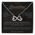 To My Grandma Necklace - Everlasting Love Pendant with Message Card, Funny Christmas Gift for Grandma from Grandkids