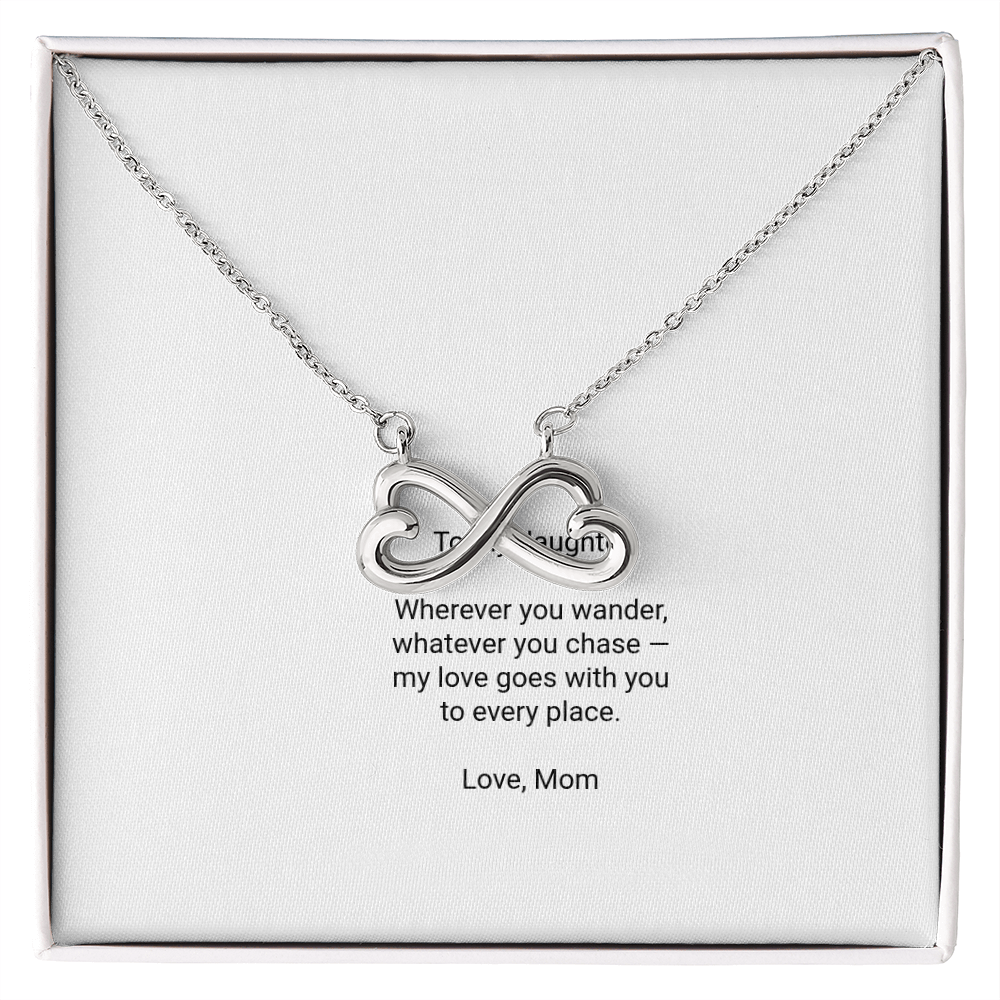 To My Daughter Necklace - Everlasting Love Pendant with Message Card, Christmas Gift for Daughter from Mom