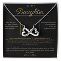 To My Daughter Necklace - Everlasting Love Pendant with Message Card, Christmas Gift for Daughter from Mom