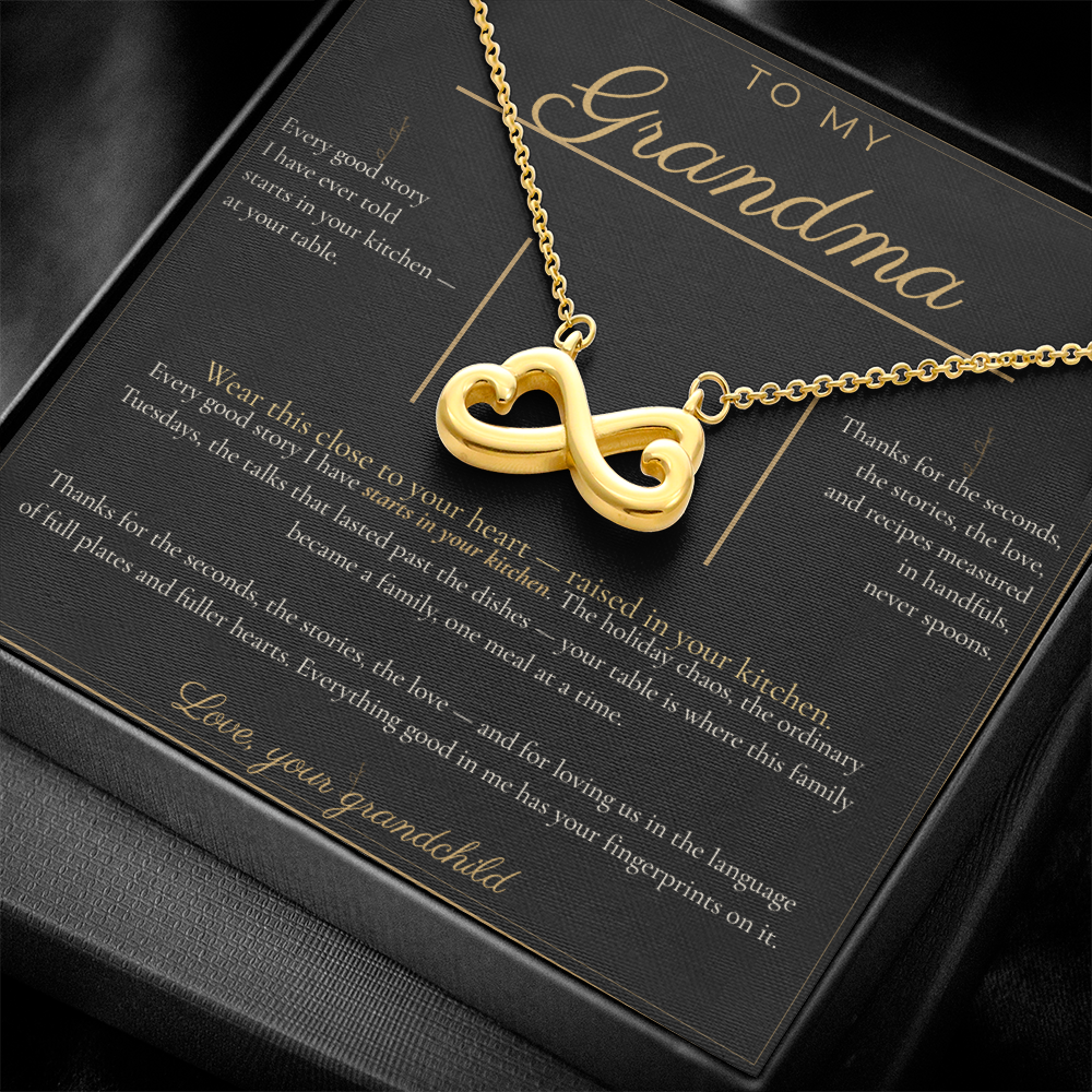 To My Grandma Necklace - Everlasting Love Pendant with Message Card, Funny Christmas Gift for Grandma from Grandkids