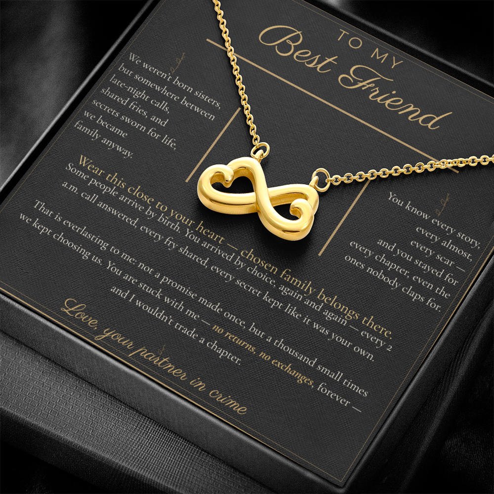 To My Best Friend Necklace - Everlasting Love Pendant with Message Card, Funny Christmas Gift for Best Friend