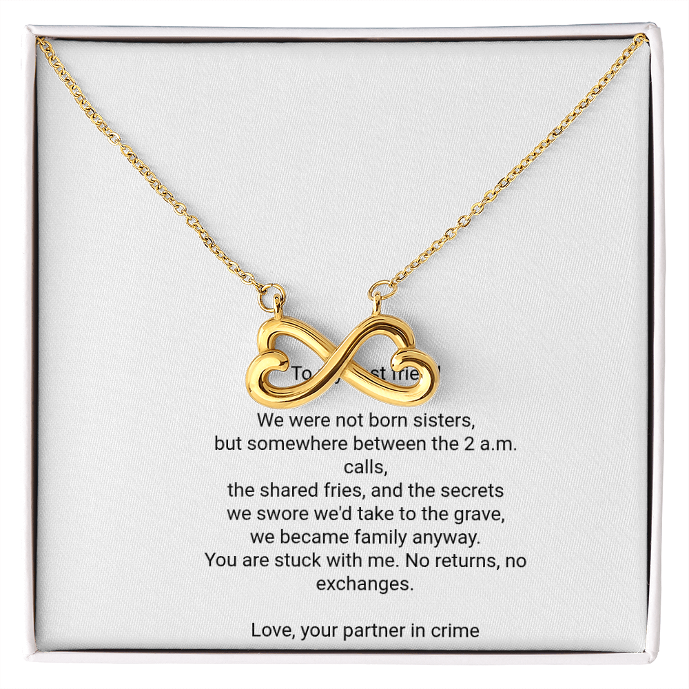 To My Best Friend Necklace - Everlasting Love Pendant with Message Card, Funny Christmas Gift for Best Friend