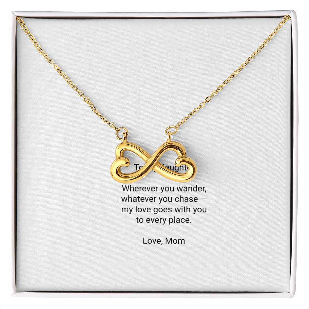 To My Daughter Necklace - Everlasting Love Pendant with Message Card, Christmas Gift for Daughter from Mom