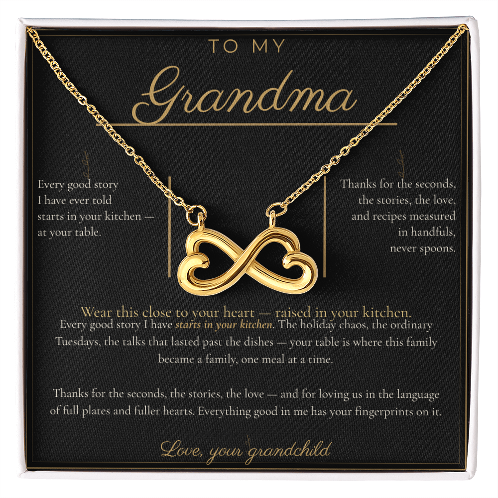 To My Grandma Necklace - Everlasting Love Pendant with Message Card, Funny Christmas Gift for Grandma from Grandkids