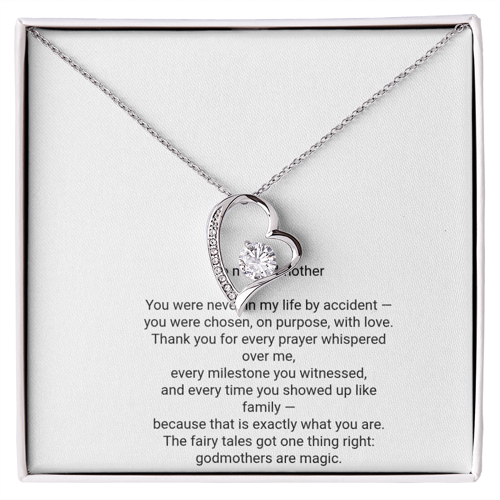 To My Godmother Necklace - Forever Love Pendant with Message Card, Christmas Gift for Godmother