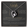 To My Wife Necklace - Forever Love Pendant with Message Card, Romantic Christmas Gift for Wife