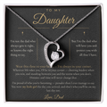 To My Daughter Necklace - Forever Love Pendant with Message Card, Christmas Gift for Daughter from Dad