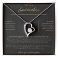 To My Godmother Necklace - Forever Love Pendant with Message Card, Christmas Gift for Godmother