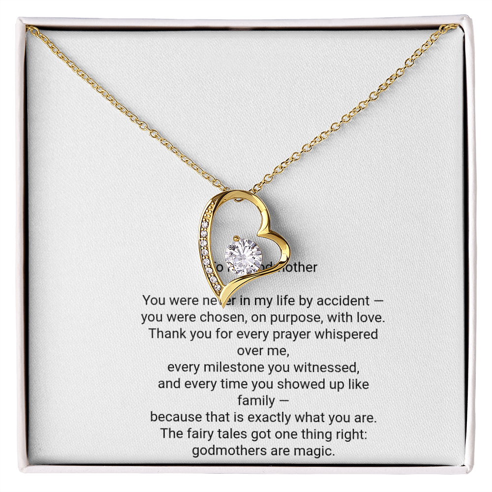 To My Godmother Necklace - Forever Love Pendant with Message Card, Christmas Gift for Godmother