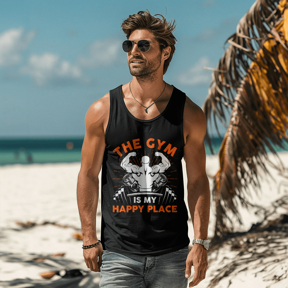 The Gym Is My Happy Place Tank Top, Workout Gift