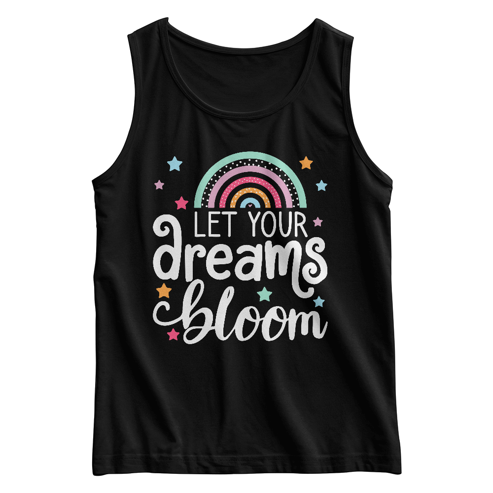 Let Your Dreams Bloom Kids Tank Top, Rainbow Shirt