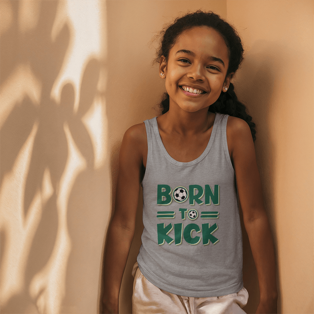 Born To Kick Kids Tank Top, Soccer Shirt